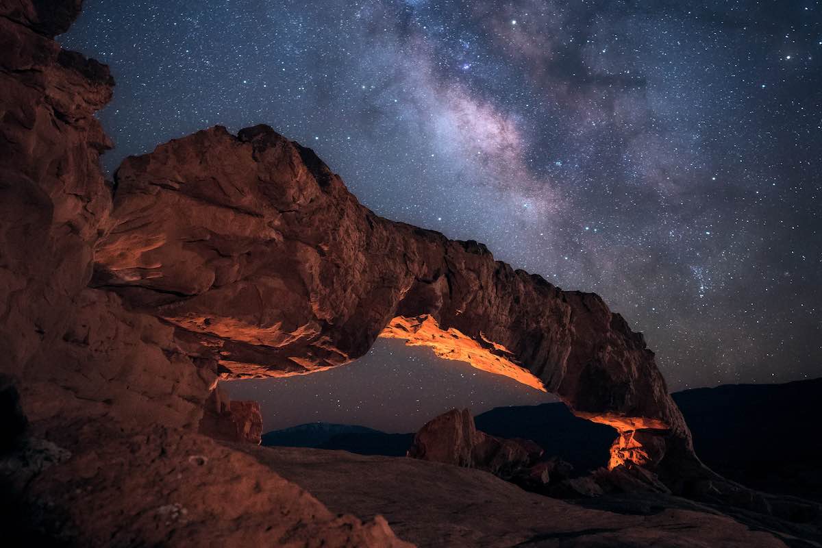 Sunset Arch at Night in Grand Staircase-Escalante