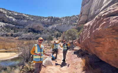 GSEP volunteers hiking in canyon country